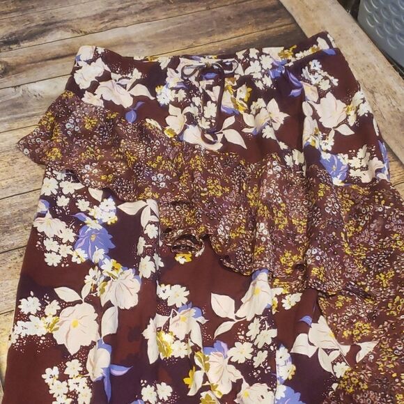 Ruffled gypsy style elastic waist skirt size large - Picture 2 of 7